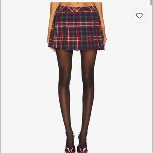 MAJORELLE Tartan Skater Skirt in Red and Blue